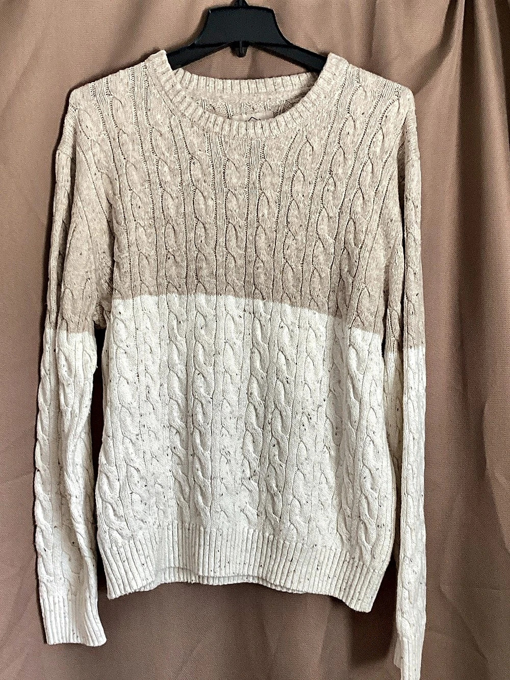 St. John's Bay Men's Cable Knit Color Block Sweater XL